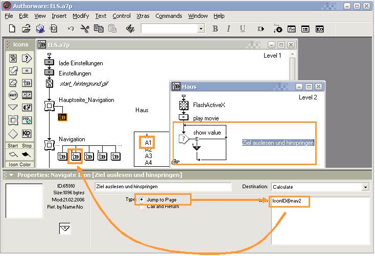 Navigation in Authorware